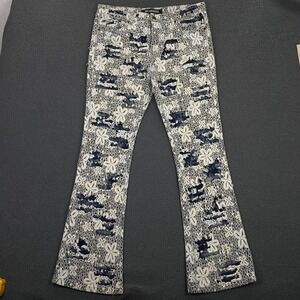 Valabasas Jeans Mens 38 Stacked Lace Floral Crochet Stretch Distressed